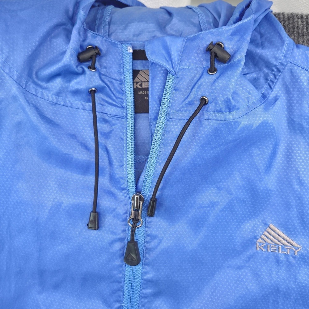 Kelty Windbreaker Jacket Mens XL Blue Hooded Gorpcore Technical Outdoor Hiking